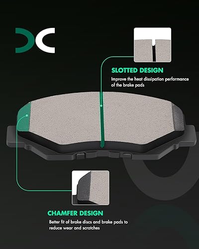 Miniatura 137 de Kits de frenos y rotores, rotores de freno SCITOO y 8 pastillas de cerámica para 08-12 para Chrysler Town & Country, 08-12 para Dodge Grand Caravan