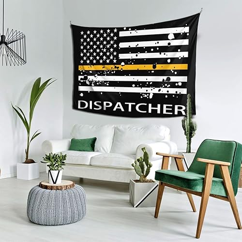 Miniatura 3 de Qauirfe Tapiz con diseño de bandera de línea dorada fina 911 para colgar en la pared sala de estar dormitorio oficina tapices de tela de 60 x 40