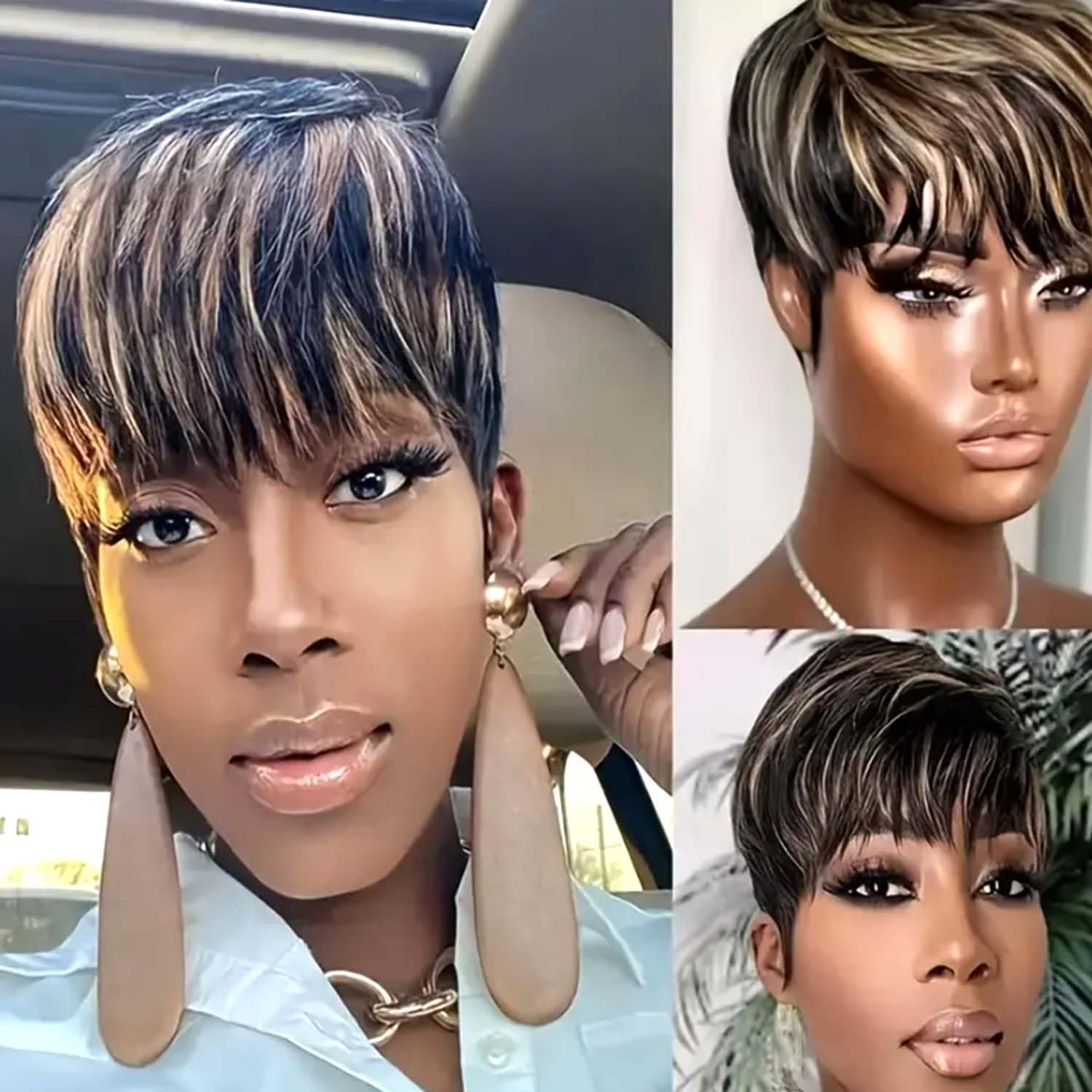 Amazon.com : Yviann Pixie Cut Wig Human Hair Short Pixie 