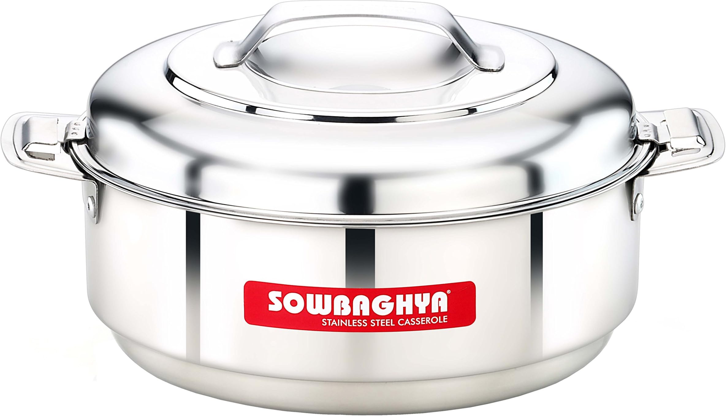 SOWBAGHYA Stainless Steel Solid Casserole, (Silver, 1500 ml) Silver Stainless Steel Solid Casserole | Hot Pot for Meal chapati Curry roti | Dishwasher Safe
