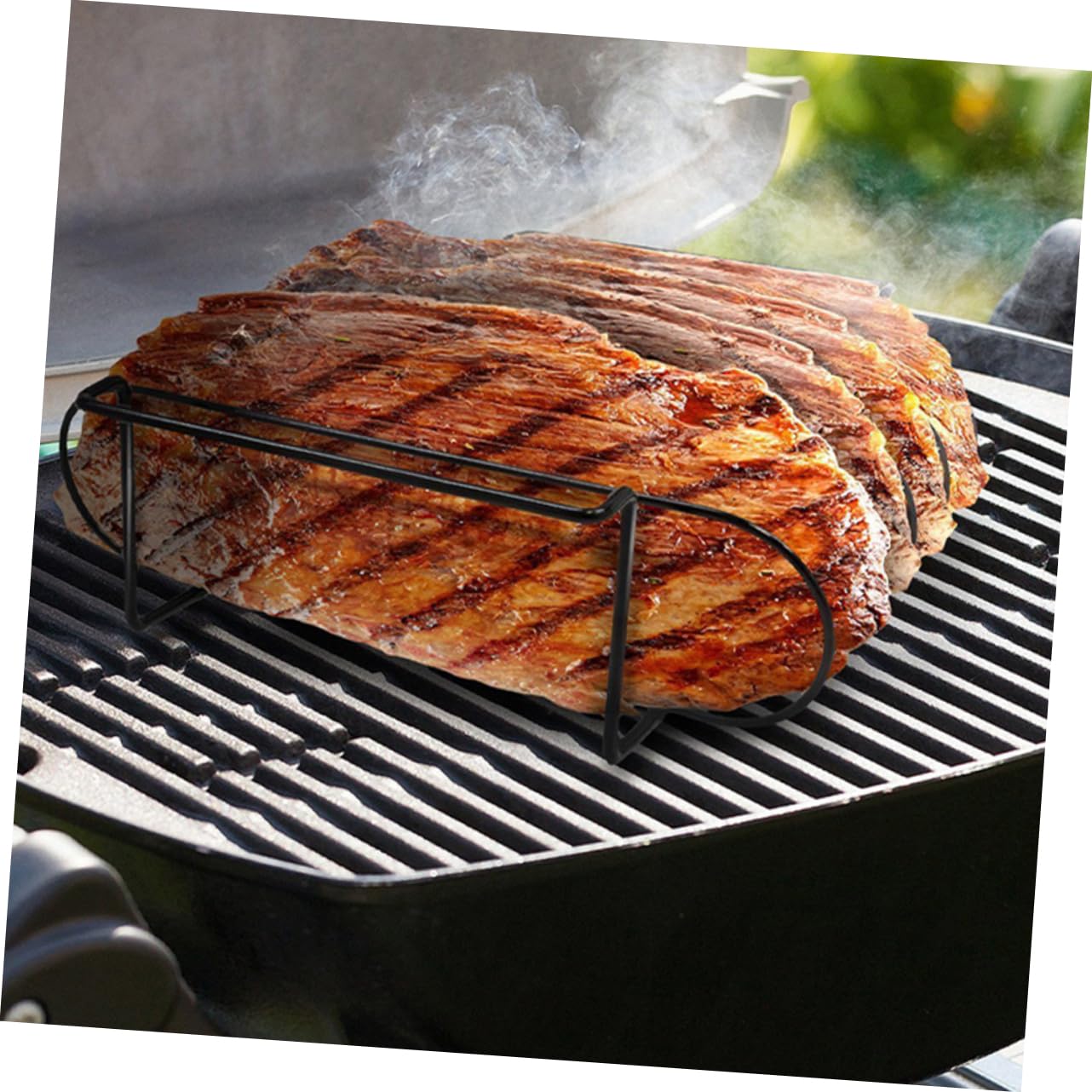 VICASKY Per Barbecue Portatile Supporto per Cottura all per Arrosti e Costolette Facile da Pulire e Resistente