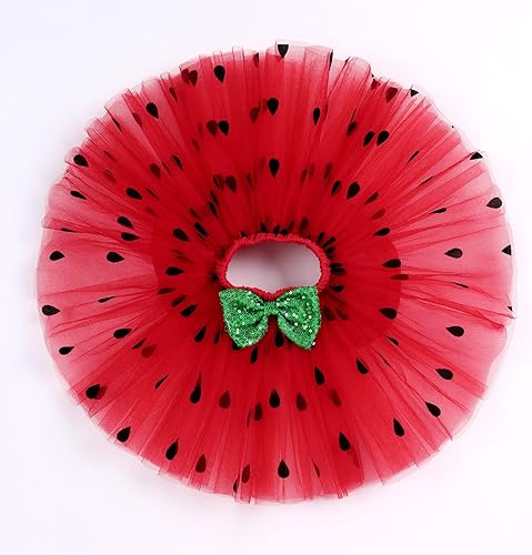 Miniatura 3 de IBTOM CASTLE Conjunto de ropa de 4 piezas para niñas con diseño de sandía para cumpleaños de media 12 fiesta