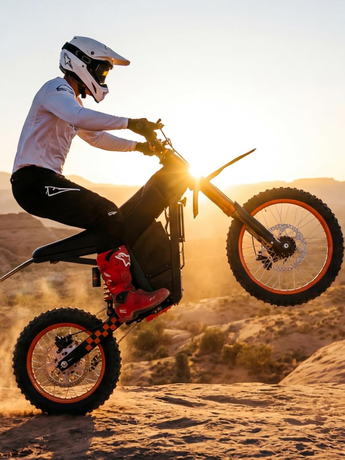 Electric Dirt Bike for Adults & Teens, 40MPH Off-Road EBike, 48V 23AH Battery Up to 54 Miles, 14"/12" Fat Tire Electric Motorcycle, Dual Hydraulic Brakes, Full Suspension,3500W Peak