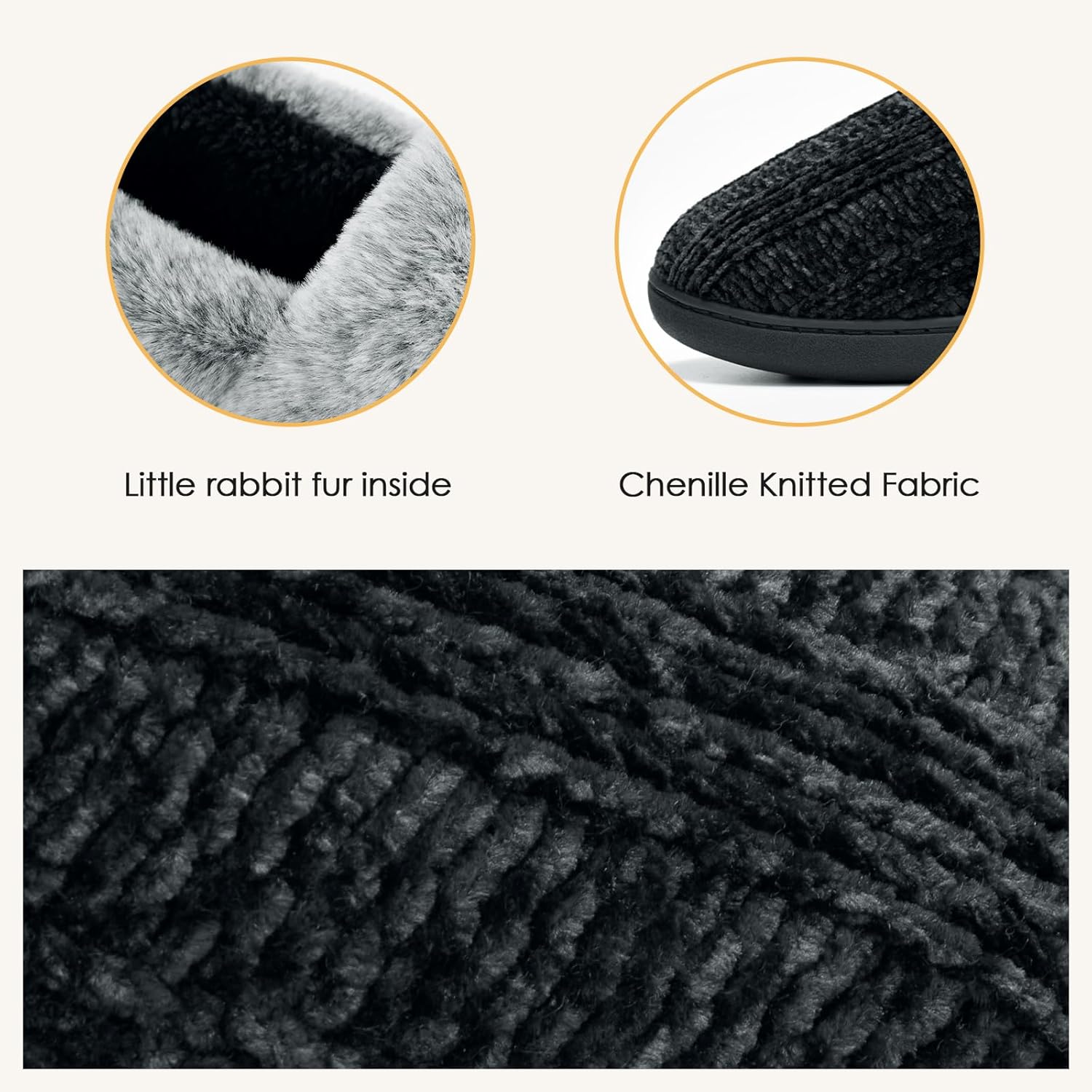 ATHMILE House Slippers for Women Memory Foam Closed Back House Shoes Outdoor Indoor Bedroom Slippers Chenille Knit Fleece Fuzzy Comfy Cozy - Image 3