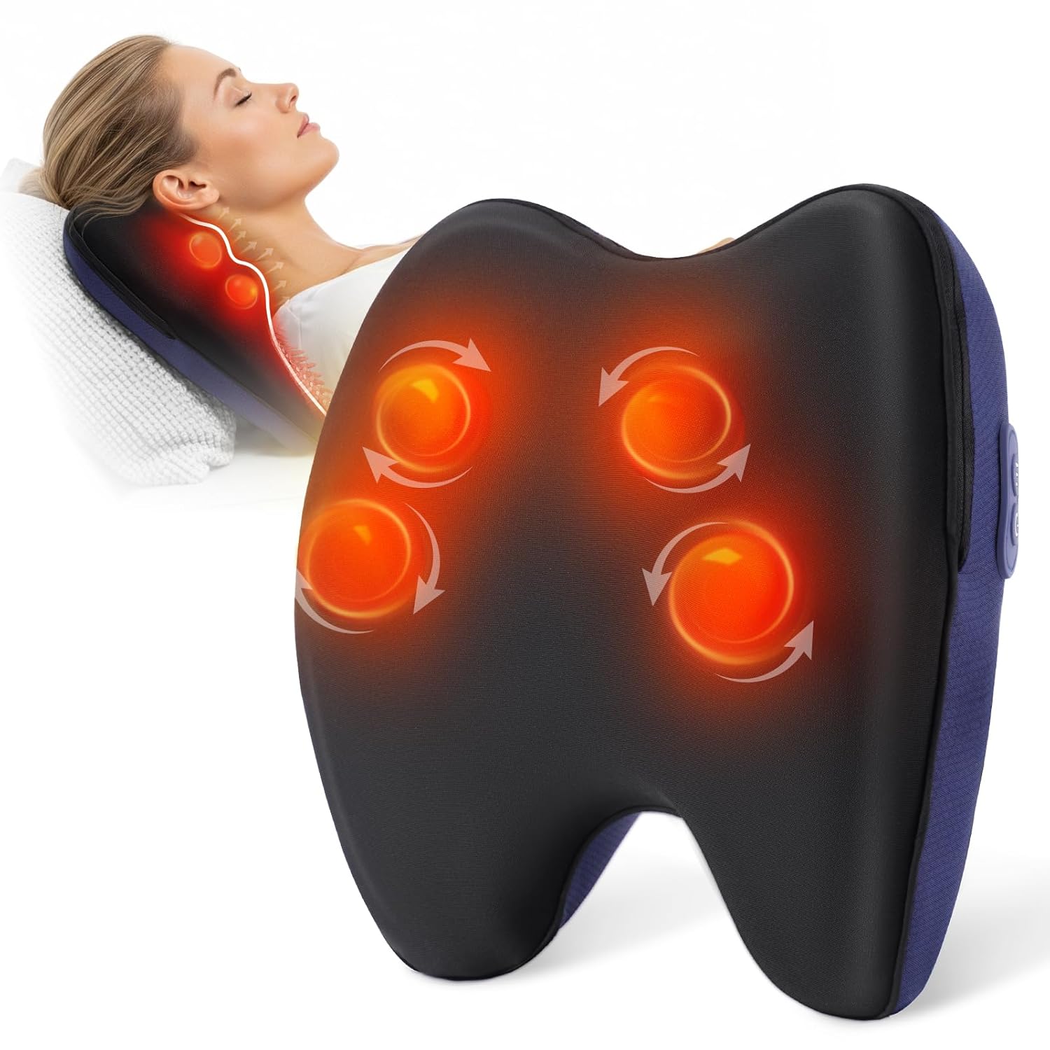 Shiatsu Neck and Back Massager with Heat, Neck and Shoulder Massagers, Deep Tissue Kneading Massage Pillow for Lower Back, Shoulder, Leg Muscle Pain Relief, Relax Christmas Gift...