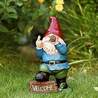 Vista 7 de Decoración de Jardín de Gnomos, 13.5" de Alto Solar Grandes Regalos Divertidos Inapropiados Estatuas de Gnomo para Exteriores para Patio, Jardín
