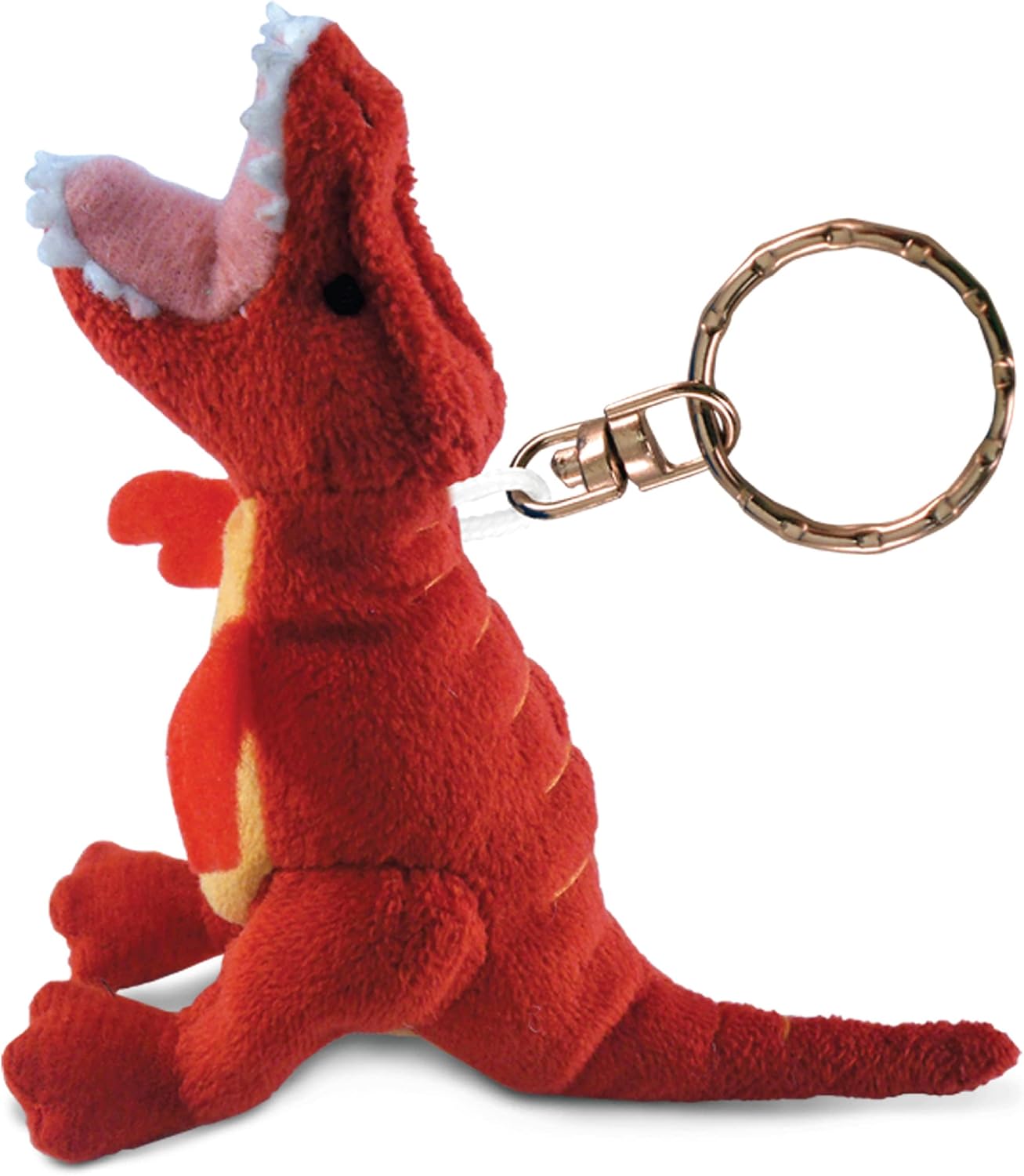 Puzzled T-Rex Plush Keychain Stuffed Dinosaur Toy - Soft Plush Wild Life Red Tyrannosaurus Rex Charm Keyring, Decorative Plush Toy Accessory Fun Buddy - 4 Inches