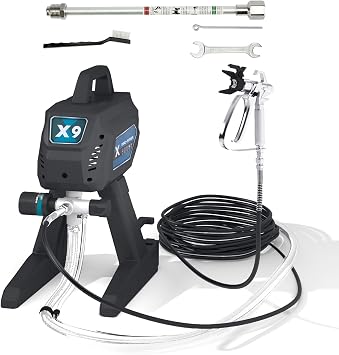 2900PSI Airless Paint Sprayer, 4 Modes & Stepless Control, 700W 0.39GPM Electric Paint Sprayer with Rod & Kits, Indoor/Outdoor DIY to Industrial Spraying Black