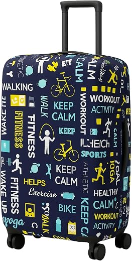 AMPEREUS® Medium Size Trolley Bag Cover in Blue Colour – Polyester Fabric Luggage Protection for 24 Inch Suitcase (Fits On...