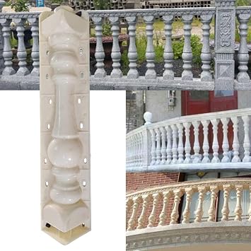 2PCS Balustrades قالب عمود روماني أوروبي قوالب أمامية خلفية لخرسانة الجص الأسمنت البلاستيك صب حديقة شرفة حديقة بركة سياج نوع الديكور 4