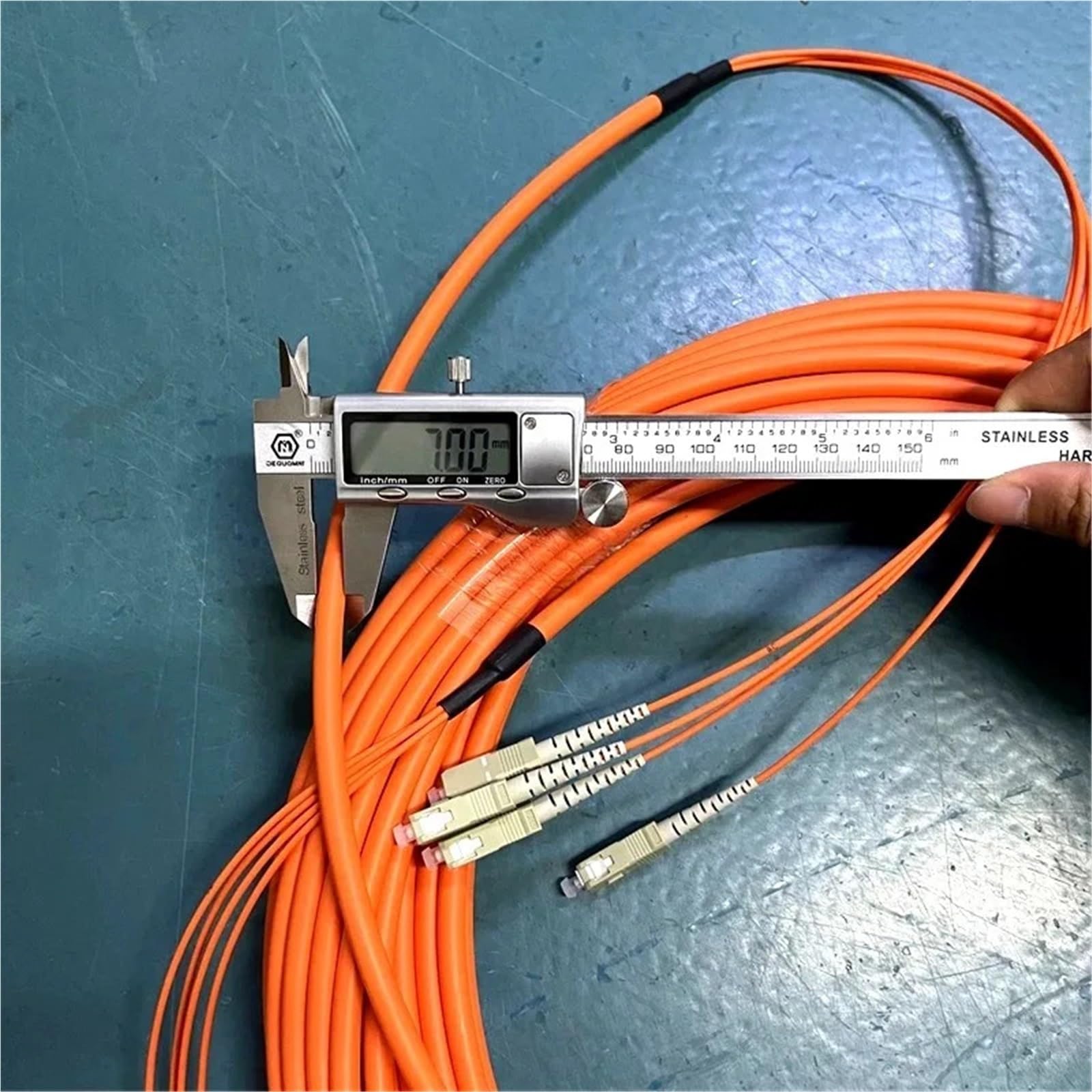 4C Câble de raccordement fibre optique multimode intérieur 4 fils 50 m 100 m 150 m 80 m OM2 50/125um pont de dérivation LC-LC, SC, FC, ST(80m FC-FC)