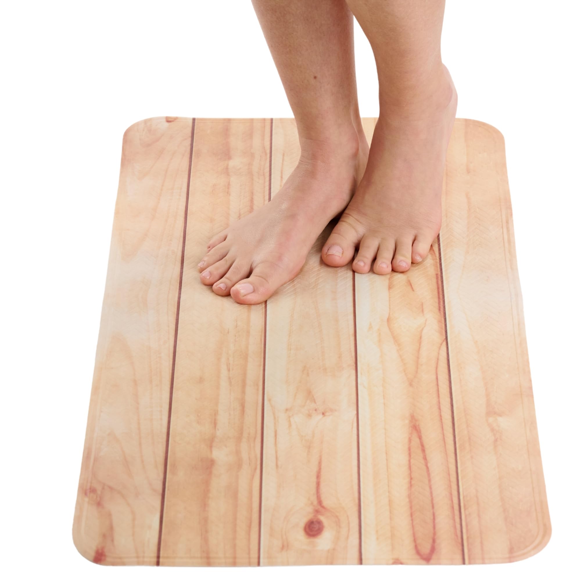 ENKOSI Bath Mat for Tub and Shower Floors - Non Slip Shower Mat – Anti Slip Bathtub Mat with Strong Suction Cup Grip – Soft, Wood Design Bathroom Mat