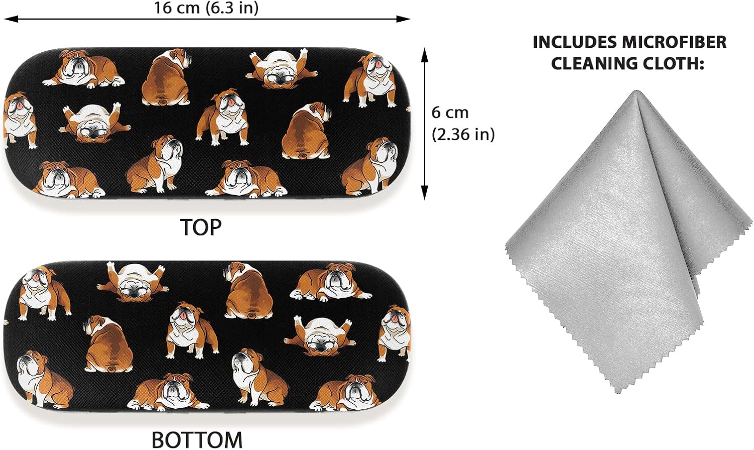 WIRESTER Hard Shell Eyeglasses Case, Clamshell Sunglasses Holder Protective Cover with Microfiber Cloth