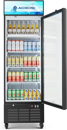 Miniatura 13 de AAOBOSI Refrigerador comercial comercial, refrigerador de pantalla de puerta de vidrio de 17.09 pies cúbicos, refrigerador vertical para bebidas
