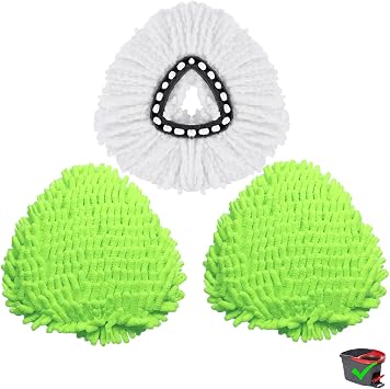 3 Pack Mop Replacment Heads for O-Ceda Mop Replace Head Spin Mop Heads Replacements, Microfiber Spin Mop Refills for Bath/Living Room Cleaning