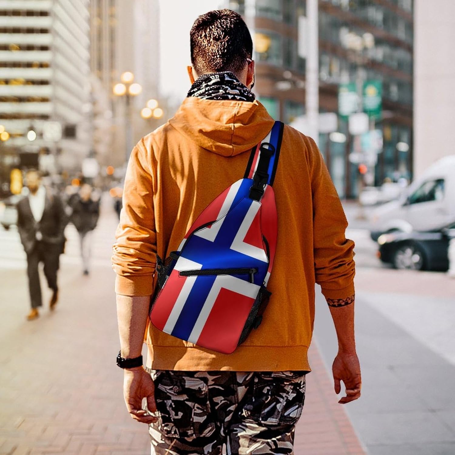 Fashion Chest Bag, Unisex Small Day Pack, Flag of Norway Cross Body Sling Pack For Travel Hiking
