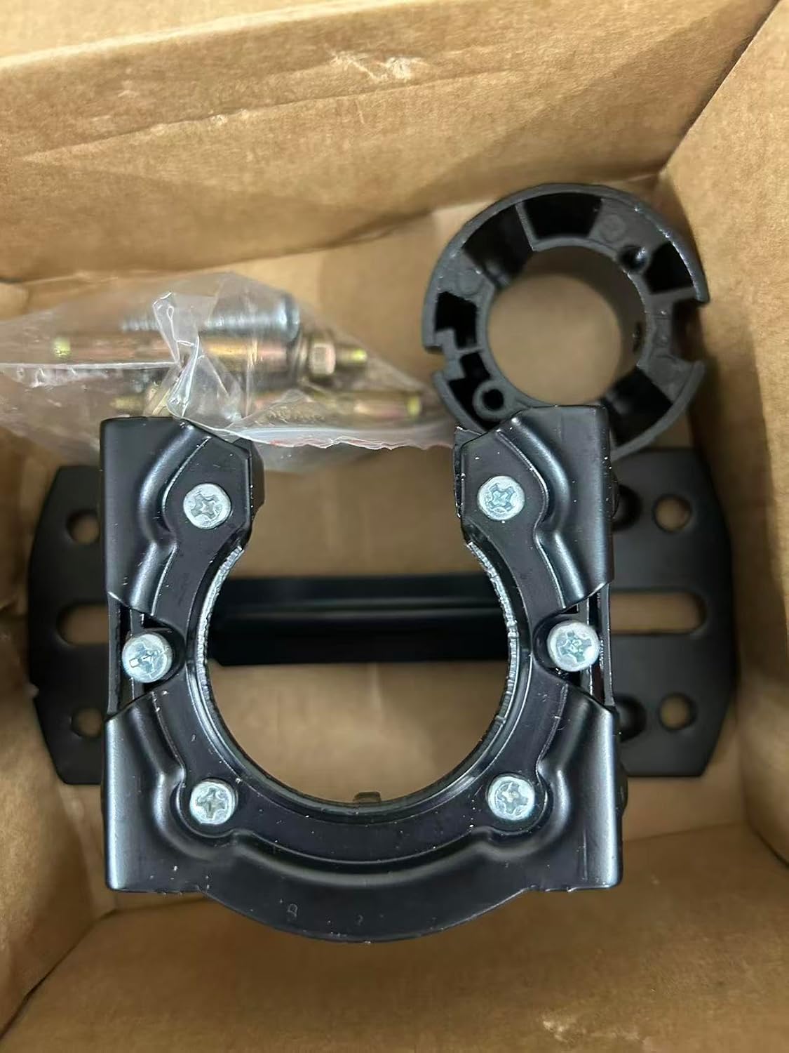 Sloped Ceiling Mounting Bracket for 0-45°, Heavy Duty Cast Aluminum Vaulted Fan Adapter, Compatible with 1" O.D. Downrods, Space-Optimized for Remote Receivers (Flat top+Hemisphere)