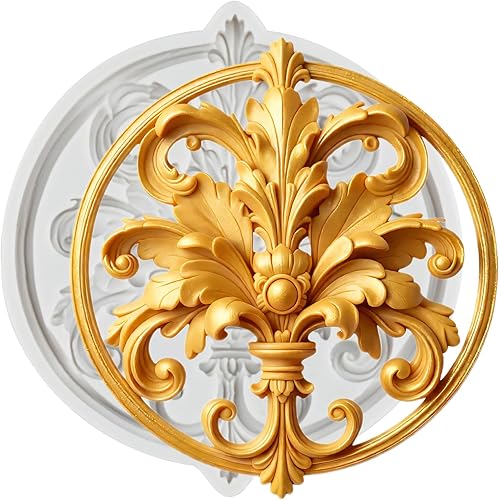 Vista 26 de Moldes de silicona estilo barroco con espirales, moldes de encaje, moldes de flores en relieve, molde de filigrana para decoración de pastel Estilo a