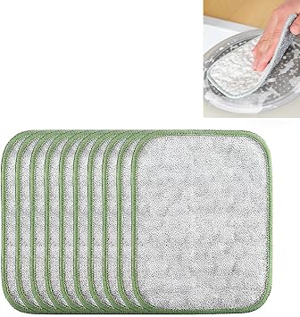 Multipurpose Wire Dishwashing Rags for Wet and Dry,2025 New Steel Wire Dish Towel Wire Cleaning Cloths Non Scratch Dishcloth Rag,Reusable Scrubbing Pads Sponge for Home Kitchen Cleans 10