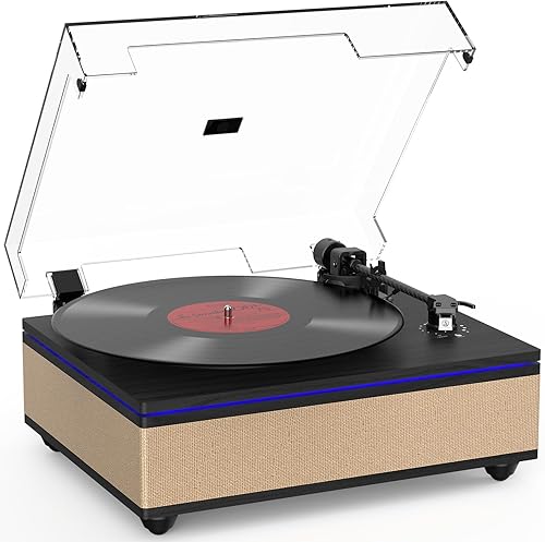 Tocadiscos de vinilo con altavoces estéreo incorporados, tocadiscos Bluetooth de transmisión por correa, tocadiscos de alta fidelidad para discos de