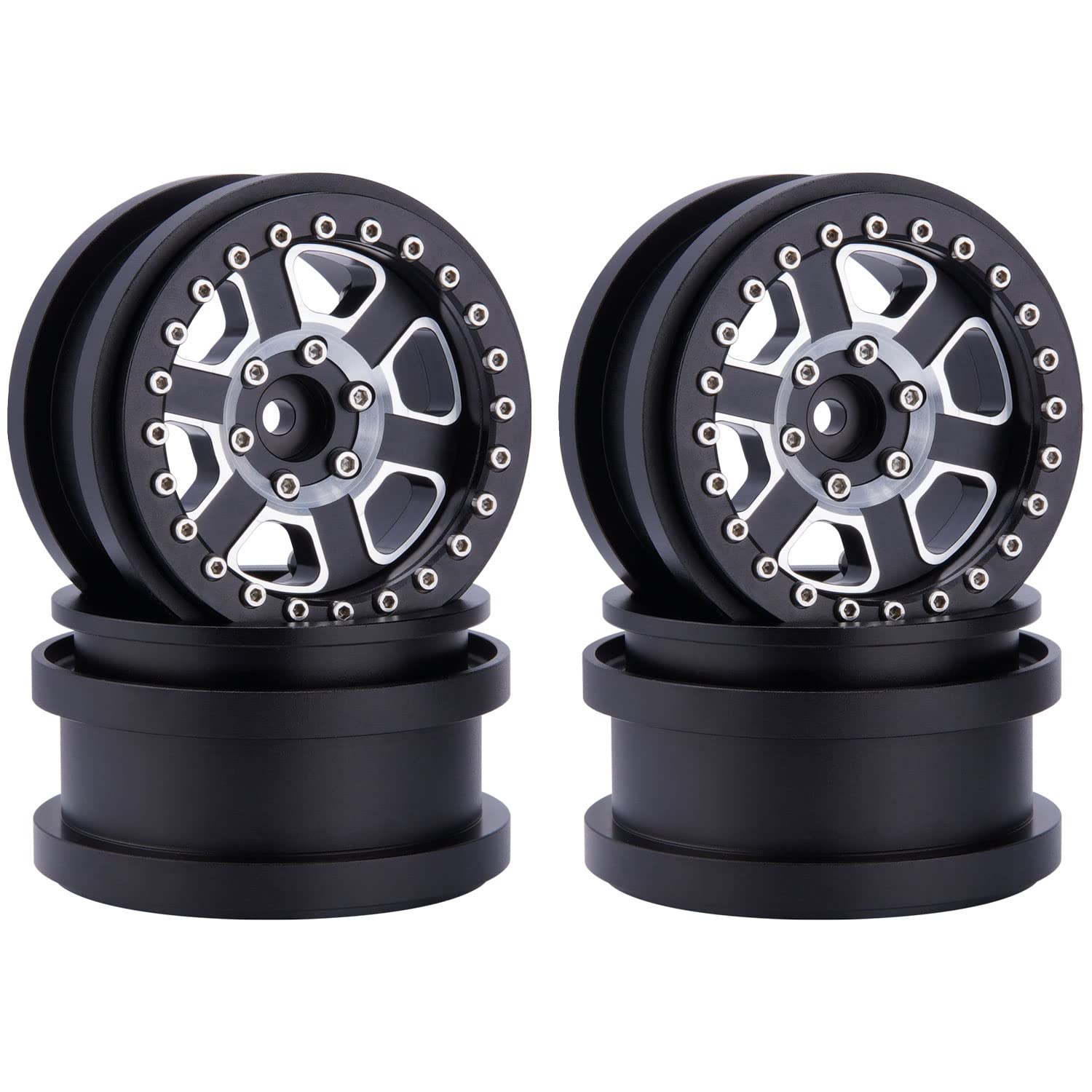 Amazon.com: DJX 4PCS 2.9 Beadlock Wheel Rim Set for 1/6 RC Crawler
