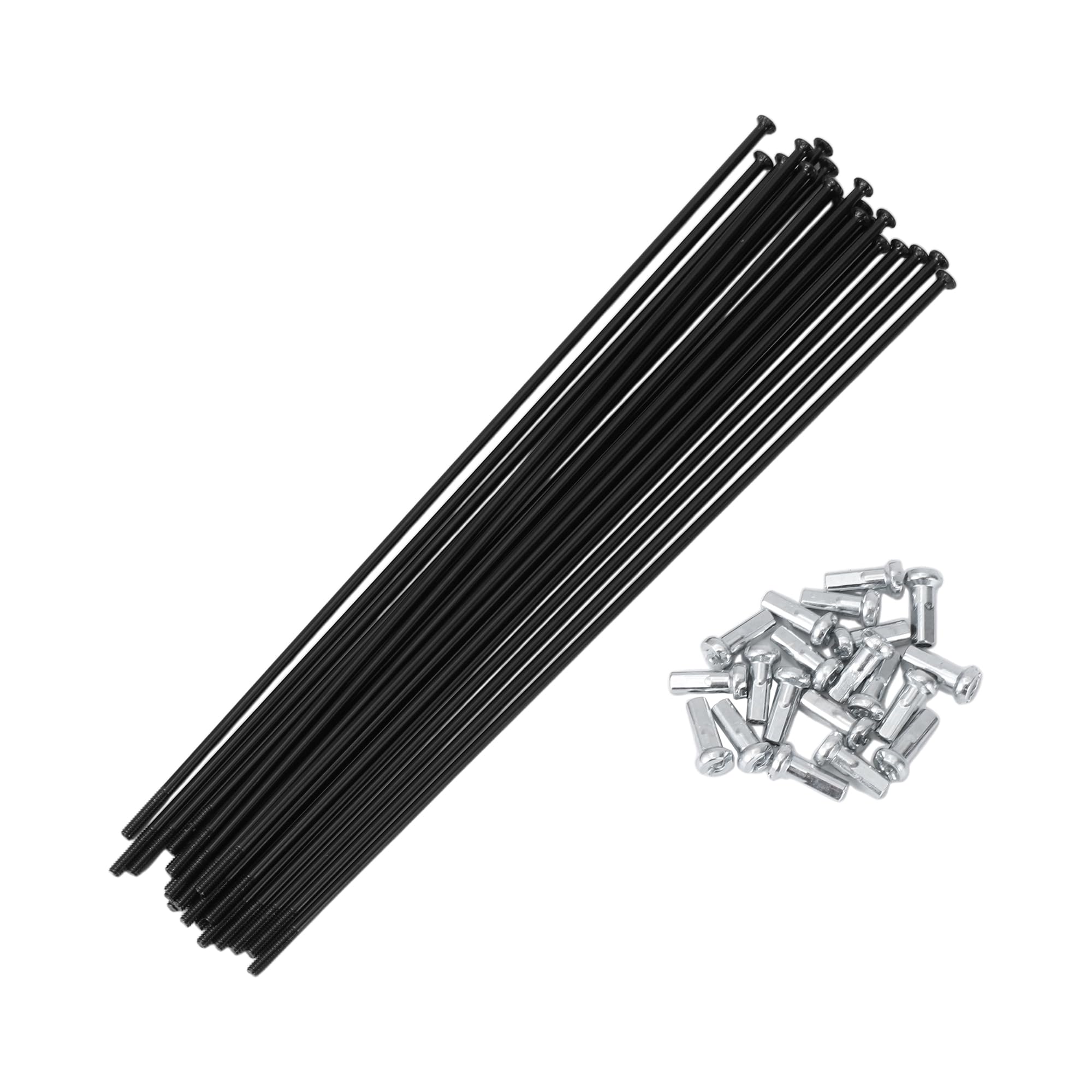 Motoforti 20 Set 14G Straight Pull Bicycle Spokes 159mm Straight Pull Bike Wheel Spokes Carbon Steel Black