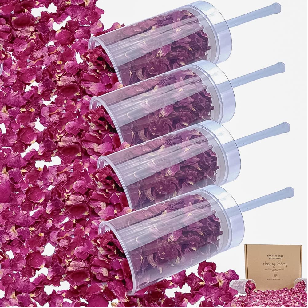Buy 4 Pack Dried Rose Petal Push Pop Confetti Poppers Biodegradable
