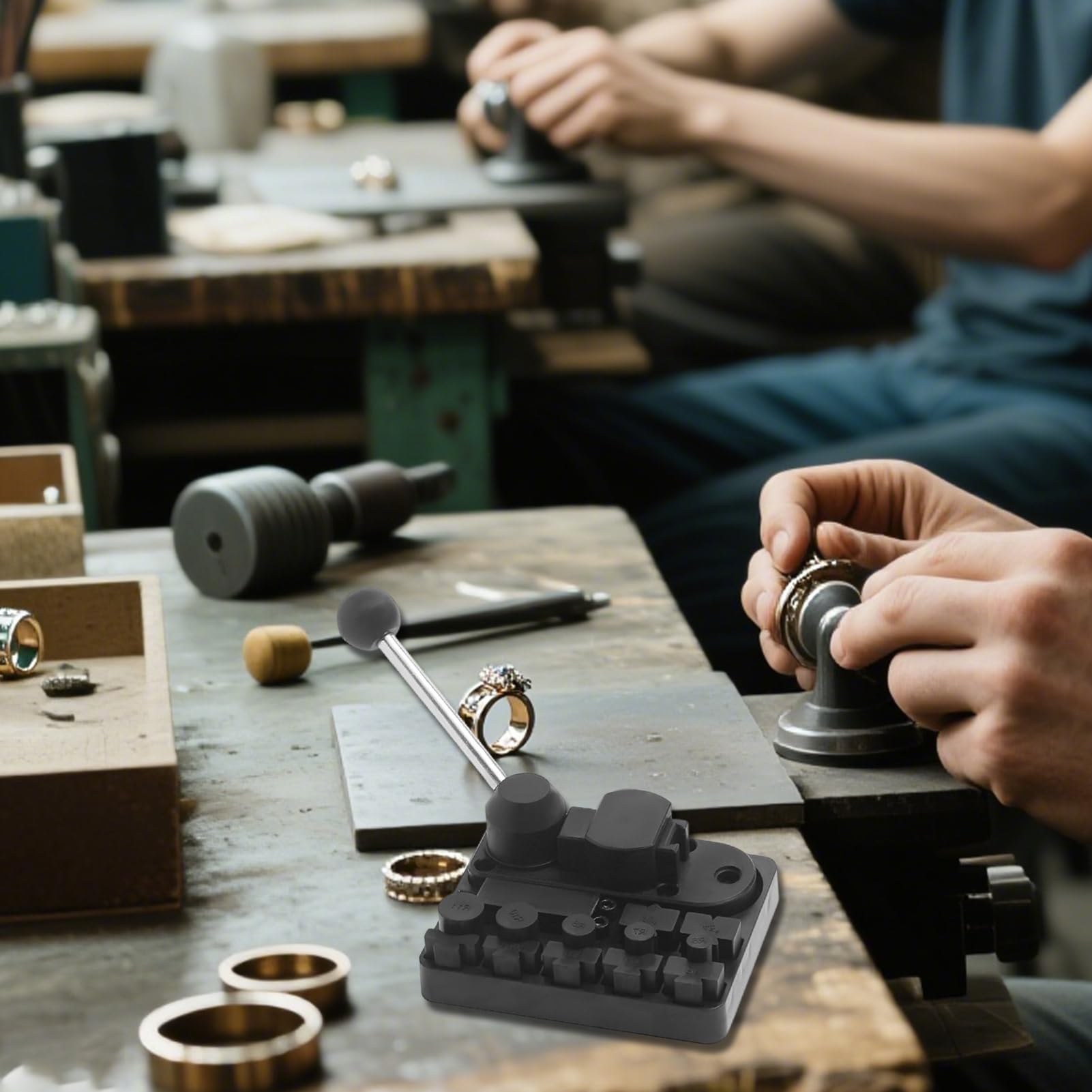 Ringbiegewerkzeug – Ringbiegewerkzeug für Schmuckherstellung, Löffelbiegewerkzeug, Ringbiegemaschine, Ringmess-Set, Silber, Smith, Schmuck, Armband, verstellbare Form für Metallarbeiten, Handwerk