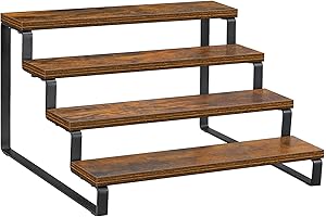 Giikin 4-Tier Step Shelf Spice Rack Countertop and Cabinet Organizer