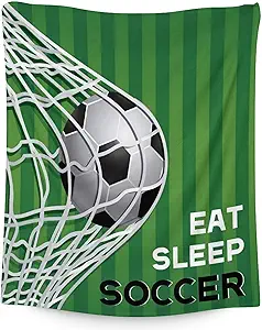 Mercuryelf Soccer Blanket Gifts, 50"x60" Funny Football Throw Blankets for Boys Kids, Cozy Lightweight Fleece Plush for Sofa Bed Room Decor