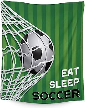 Mercuryelf Soccer Blanket Gifts, 50"x60" Funny Football Throw Blankets for Boys Kids, Cozy Lightweight Fleece Plush for Sofa Bed Room Decor