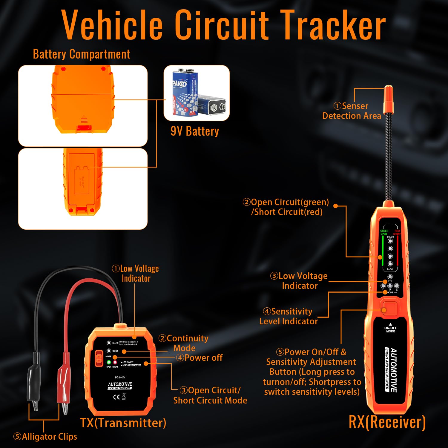 ATDIAG Automotive Wire Tracer & Electrical Tester – Open & Short Finder Tool, Circuit Breaker Tester, Fault Probe & Cable Tracker with Indicator Light DC 6-42V — Amazon image 7