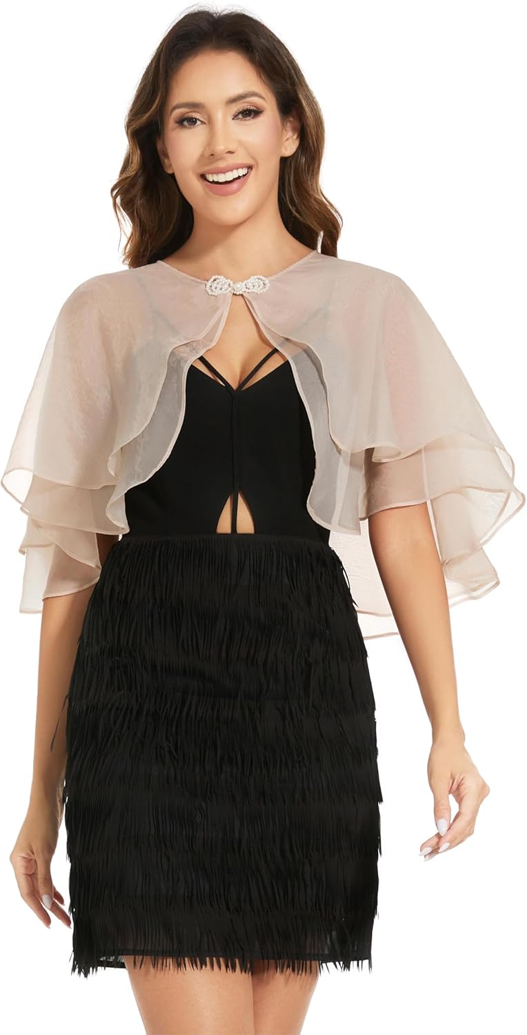 Women's Sheer Tencel Shawls and Wraps for Evening Dresses Soft Wedding Cape Lightweight Bridesmaid Scarves Cover Up - Image 3