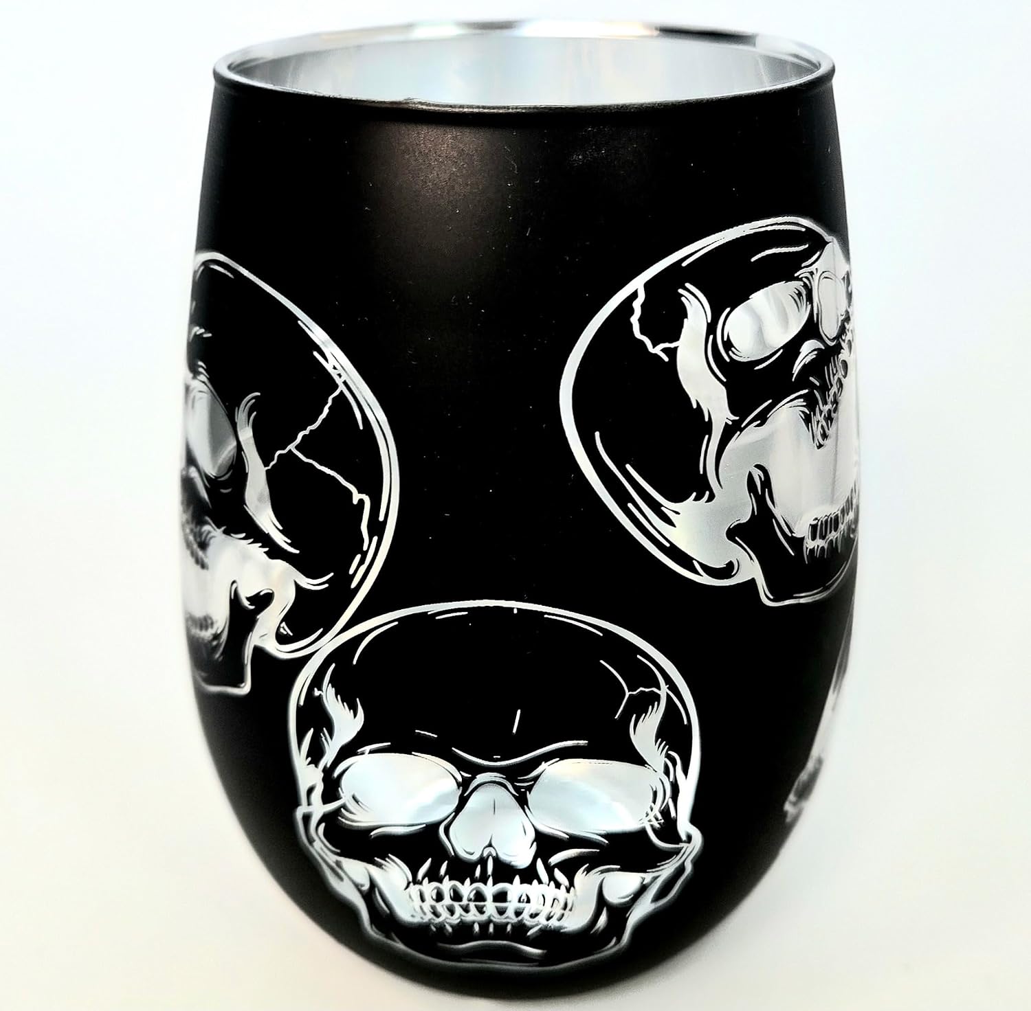 Halloween Skull Large Goblet Glass, 15.2 x 8.9 x 8.9 cm