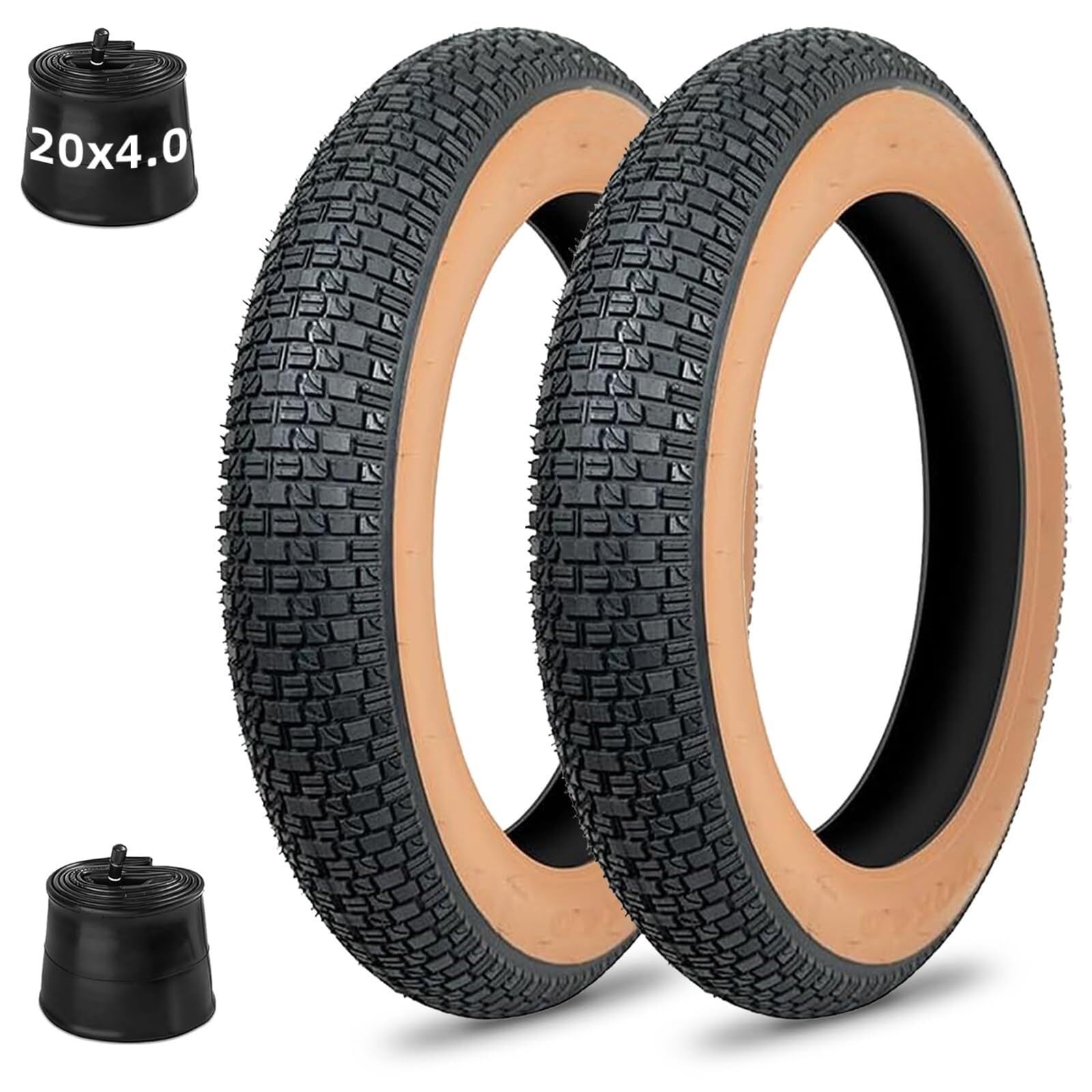 20x4.0/26x4.0 Pollici Pneumatici Fat Antiforatura | Gomma Tubeless Ready for Tutti i Terreni con Battistrada Profondo | Compatibili con Tricicli Elettrici da Montagna e da Neve(20x4.0 in)