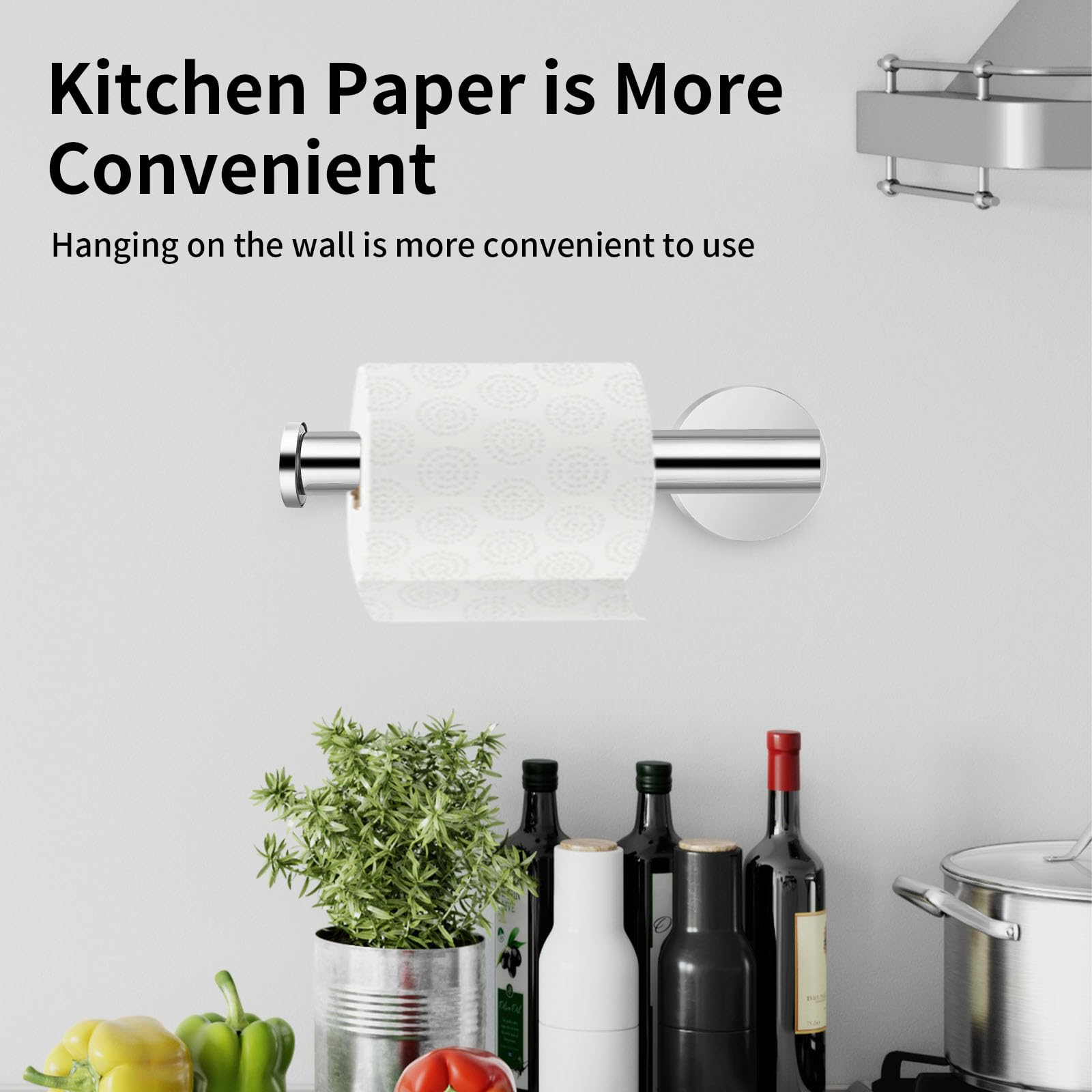 Porte Papier Toilette Perforé En Acier Inoxydable Design Droit Parfait Pour Salle De Bain Et Cuisine Finition Noir Mat 90305468