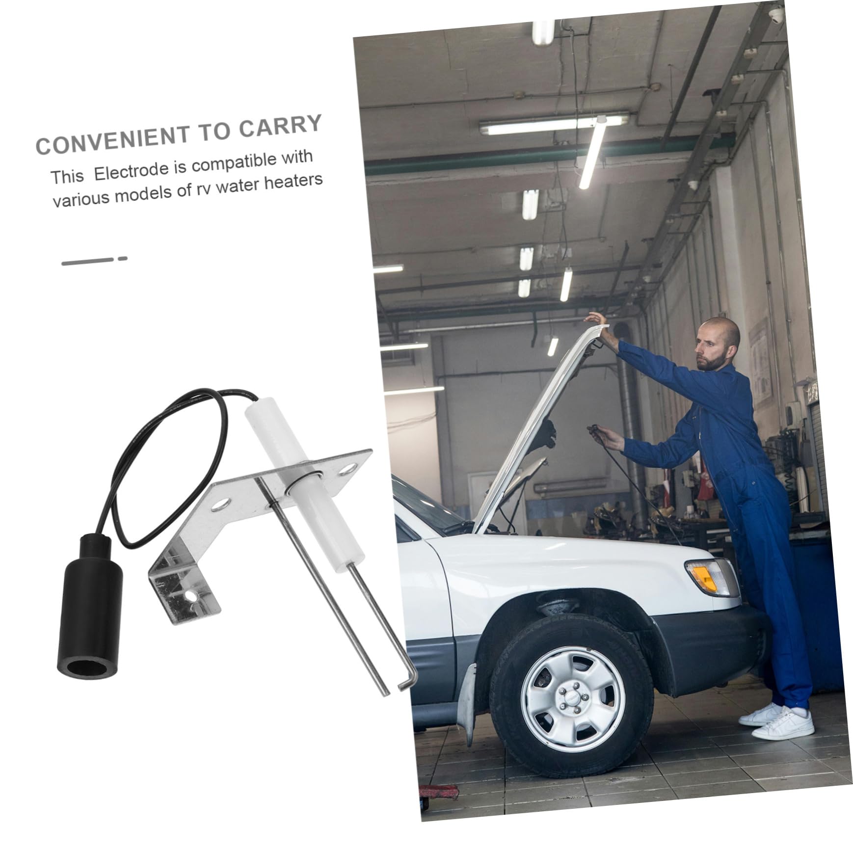 iplusmile 3 Pz elettrodo di accensione Elettrodo sensore Sostituzione elettrodo scintilla sensori Parti dello scaldabagno per camper di riparazione per riscaldatore camper ceramica