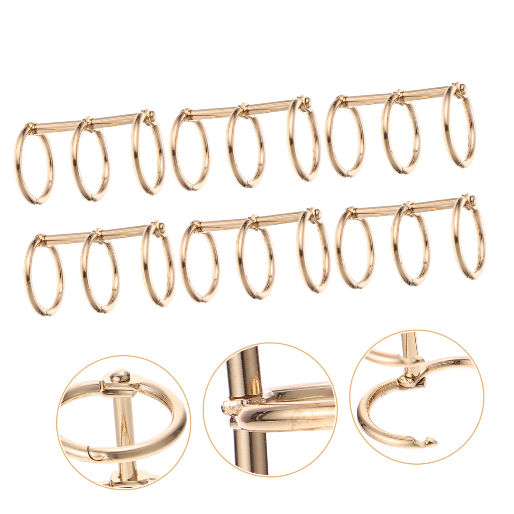 STOBOK 30pezzi Raccoglitore Anelli Metallici Per Album e Quaderni Rilegatura Pratica Lega Dorata Per Scrapbook e Folders Sciolti