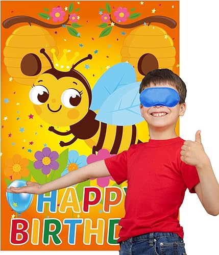Miniatura 3 de HANPLK Decoraciones de fiesta de cumpleaños de abejorro de miel, abejorro de miel, suministros de fiesta de cumpleaños, juego de pines, póster