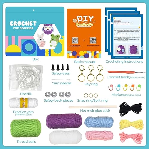 Miniatura 3 de Zeitlicht Kit de ganchillo para principiantes, kit de ganchillo para adultos para aprender a tejer, kit de tejido con tutoriales en video paso a