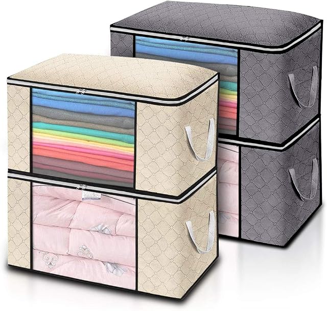 Dioxide Clothes Storagtorage Bag, Foldable Clothes Storage with Large Clear Wvas Storageathothes, Quil