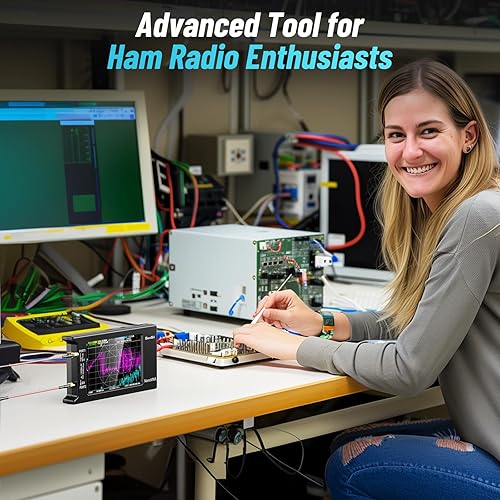 Miniatura 8 de Seesii - Kit analizador de red vectorial NanoVNA-H4, 10KHz-1.5GHz, HF, VHF y UHF, antena analizadora con medición de parámetros S, relación de