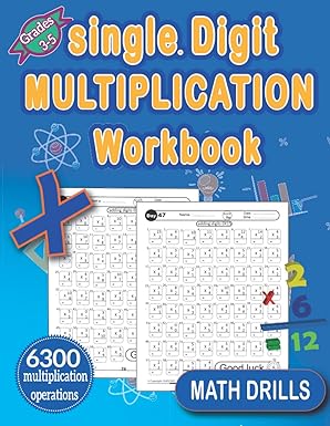 Math Drills single Digit multiplication Workbook: 100+ Practice Pages ...