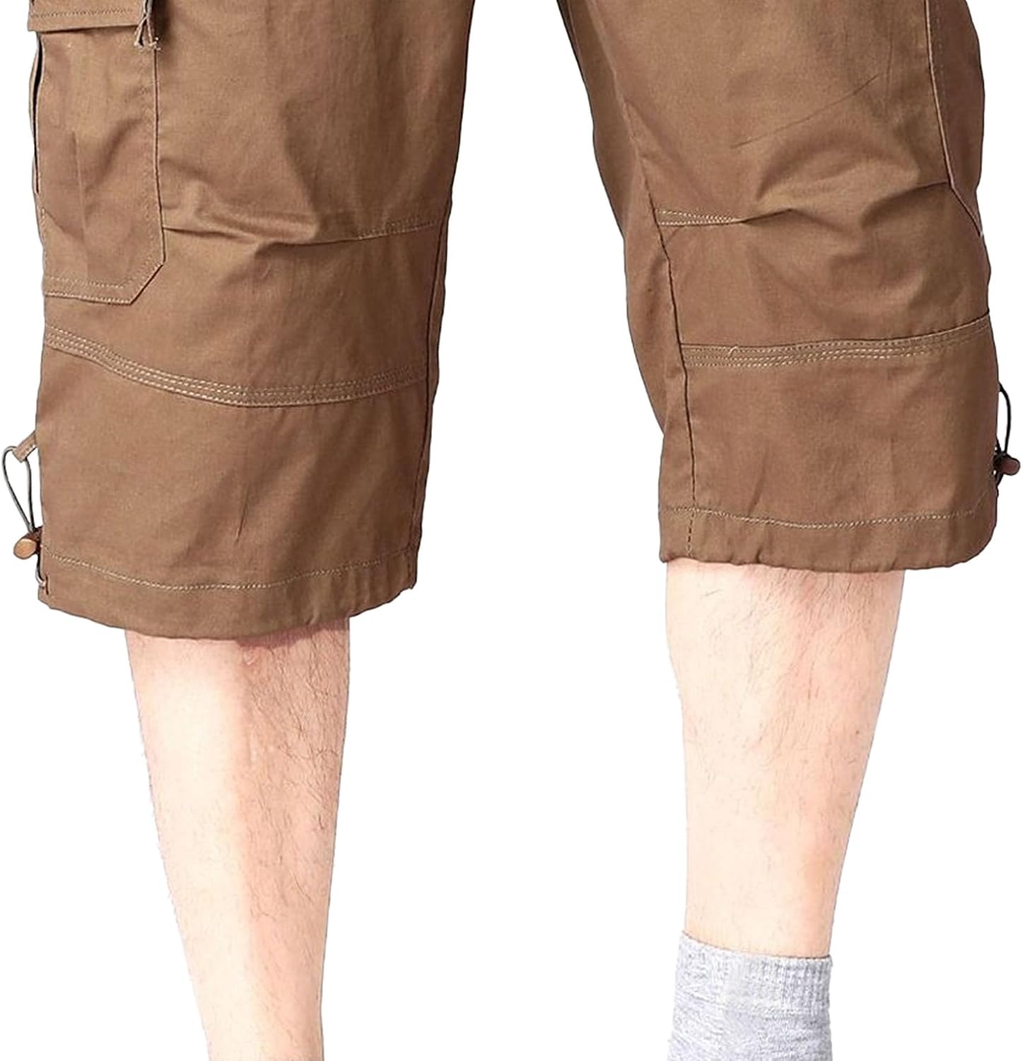 Maiyifu-GJ Men's Cotton Cargo Shorts Multi-Pockets Below Knee Length Hiking Shorts Summer Lightweight Athletic Short Pants