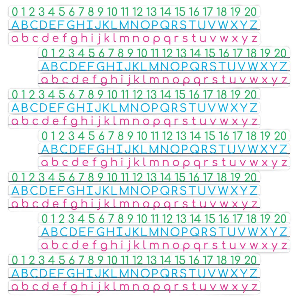 Autocollants bureau alphabet et chiffres de 0 à 20 - Lot de 21 bandes amovibles