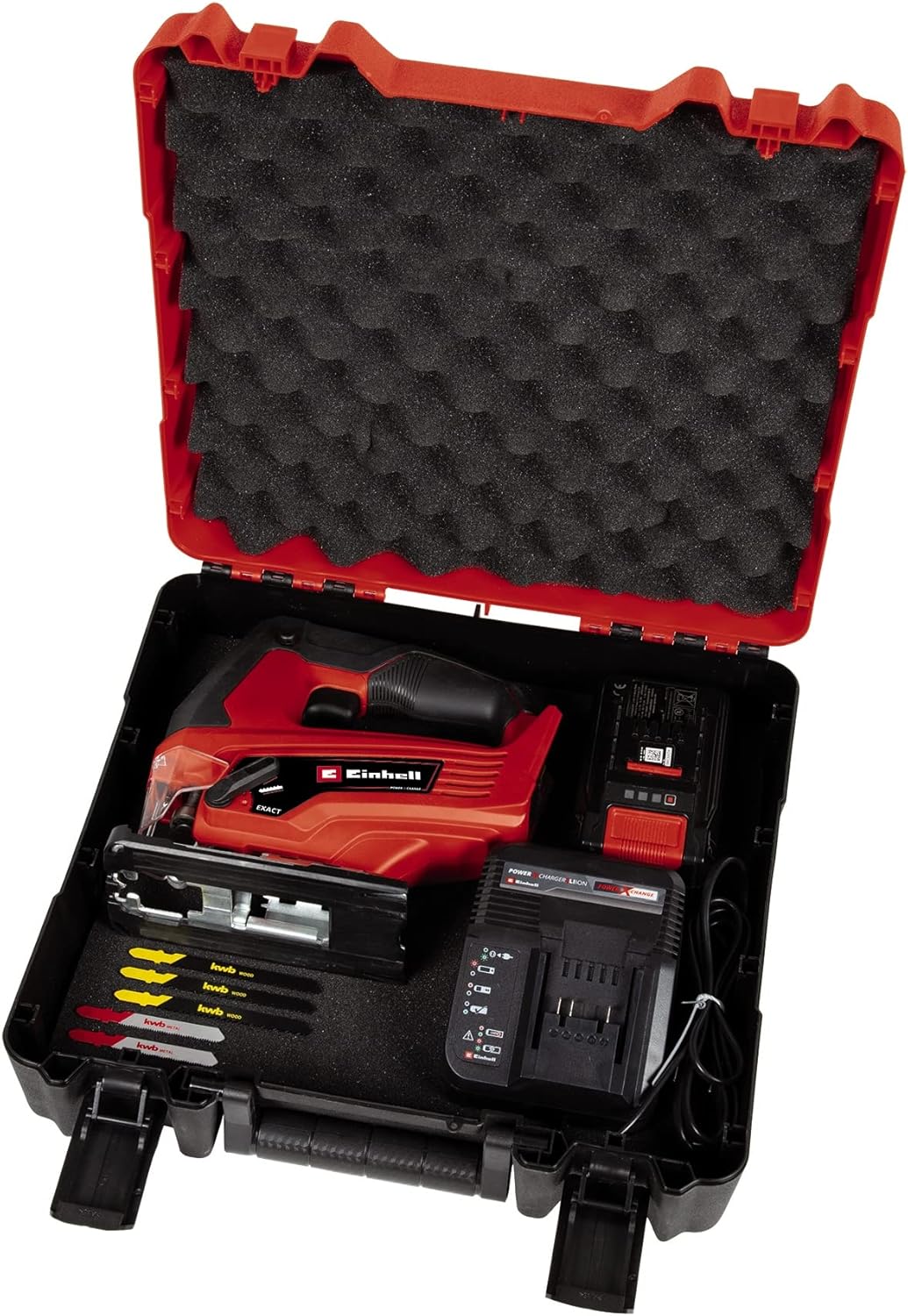 Einhell TC-JS 18 Li Cordless Jigsaw stored in its E-Box Basic S35 case