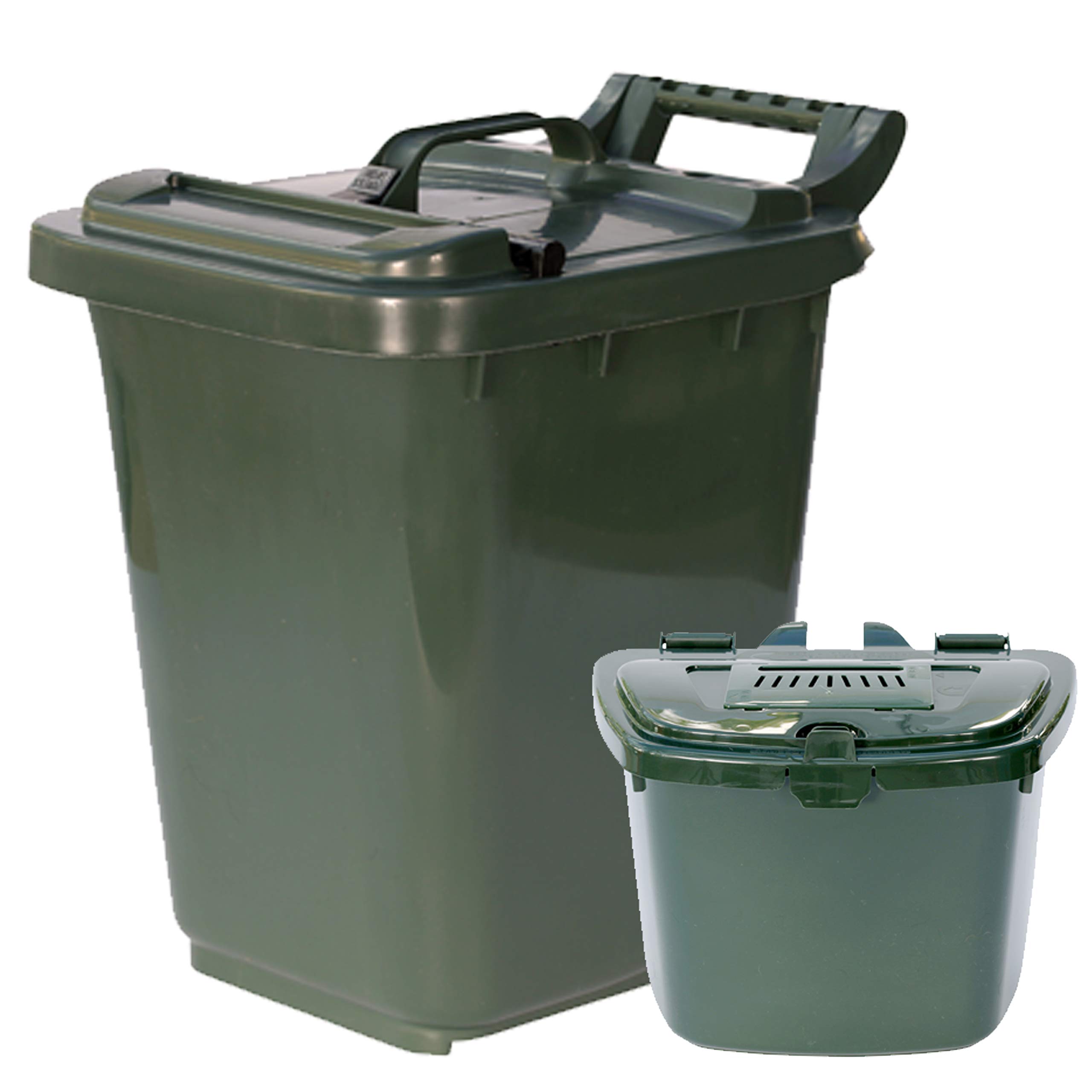Buy Kerbside Compost Caddy with Locking Lid Green 23L Plastic Composting Kerbside Bin & 7L