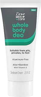 DOVE MEN + CARE Whole Body Deo Aluminum-Free Deodorant Cream Aloe + Bamboo Suitable from Pits, Privates, to Feet 2.5 fl oz
