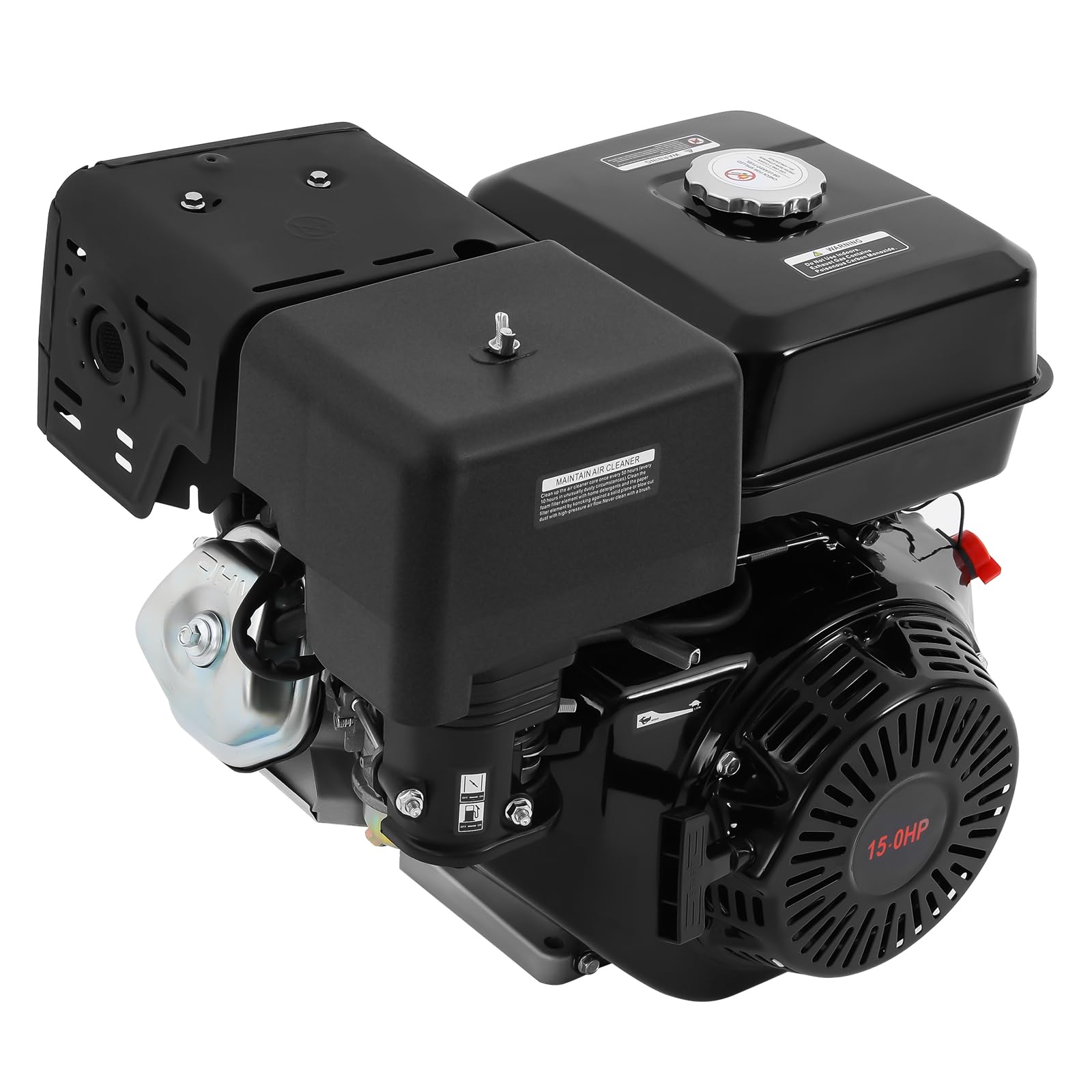 Motor de gasolina de 15 CV, 4 tiempos, 420 cc, monocilindro, motor de gasolina, motor de carga pesada, motor de karting, motor industrial de 3600 rpm, arranque por cable, motor de accionamiento