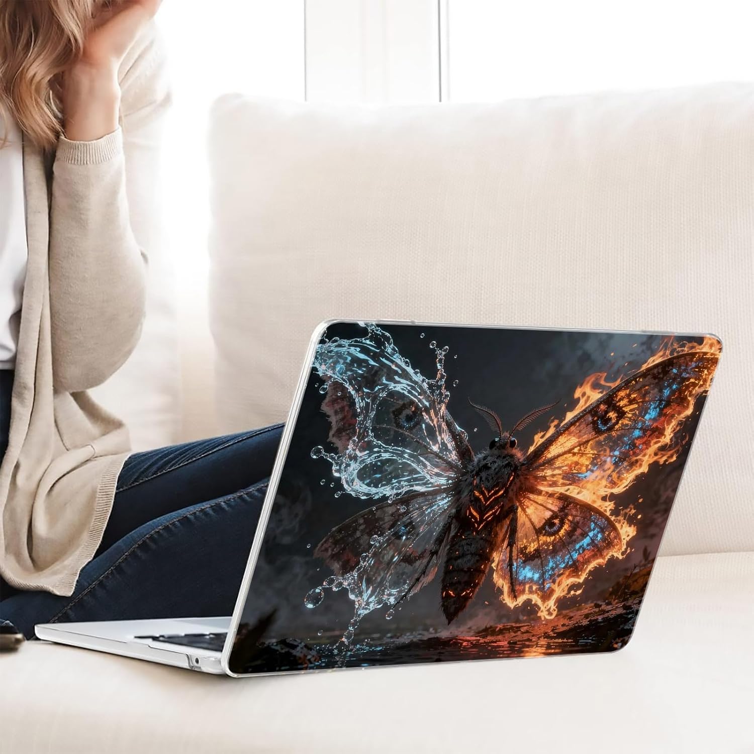 Compatible with MacBook Neo 13-inch, Hard Shell Case with Keyboard Cover and Screen Protector (A3404 A18 Pro chip, 2026 Release) - Death Moth MC21898